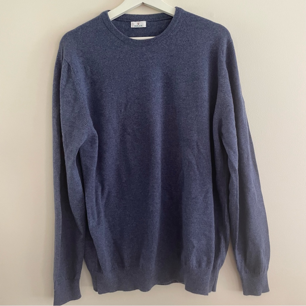 Rolex 100 Cashmere Navy Sweater